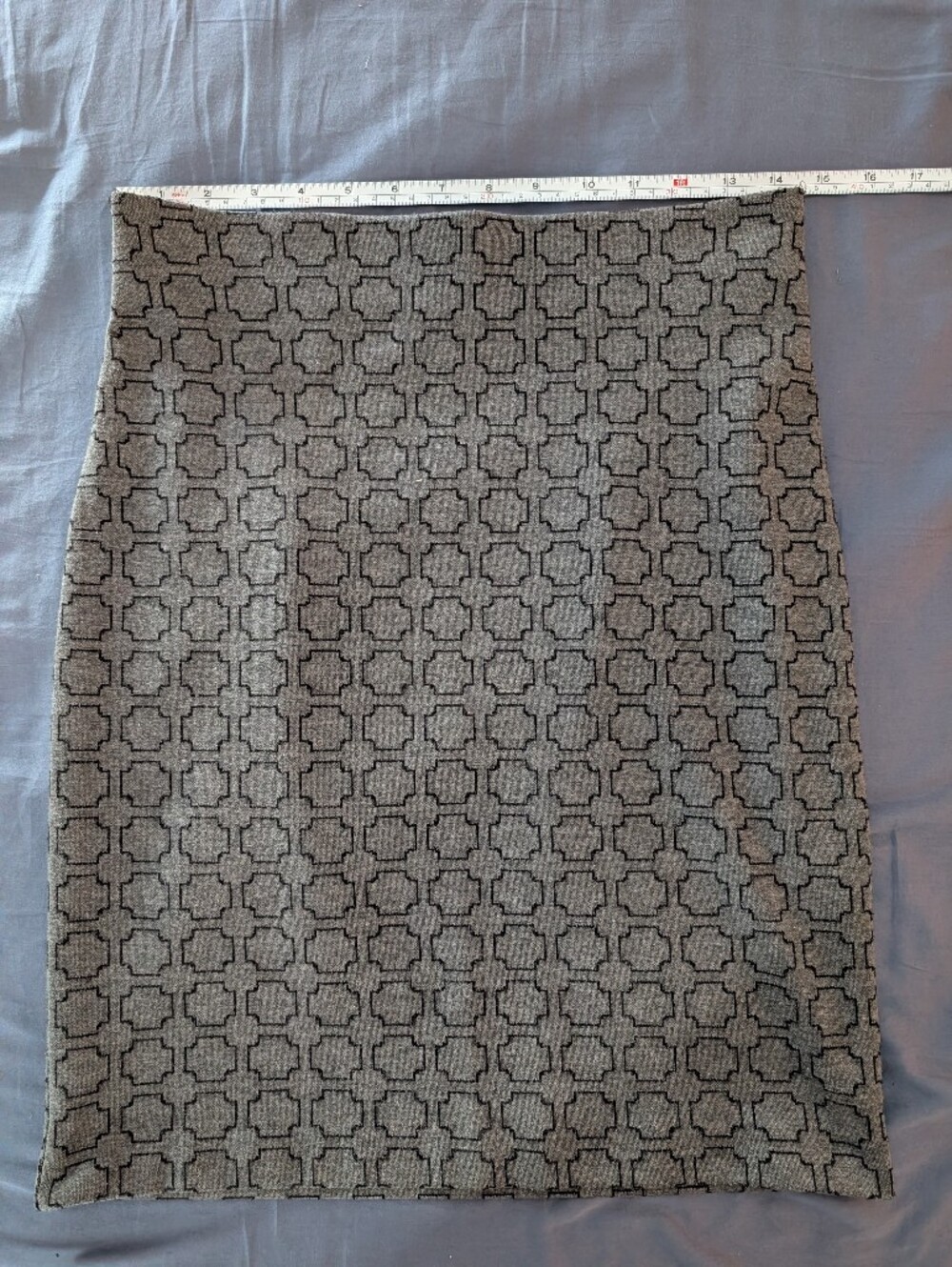 Classic Gray Geometric Pattern Pencil Skirt - Free With A Bundle Of 3 Items